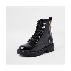 Black Flat ankle boots